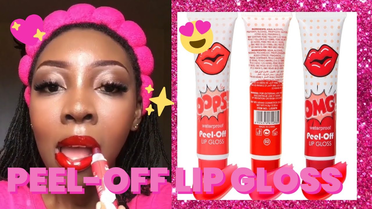 Trying the USHAS OMG 😱 peel-off lip gloss