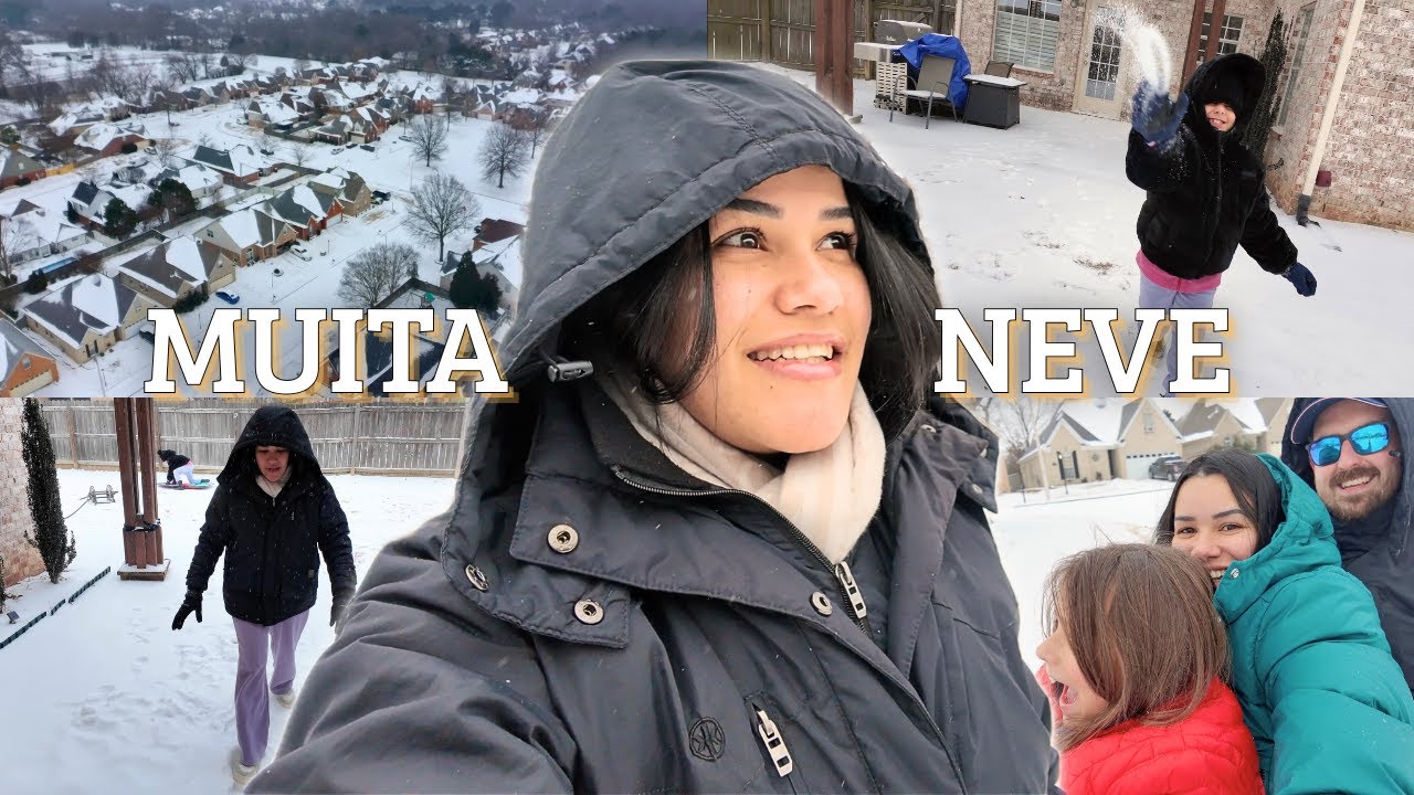 A Tempestade de Neve chegou nos EUA 🇺🇸 Nosso dia em família no meio da neve ❄️