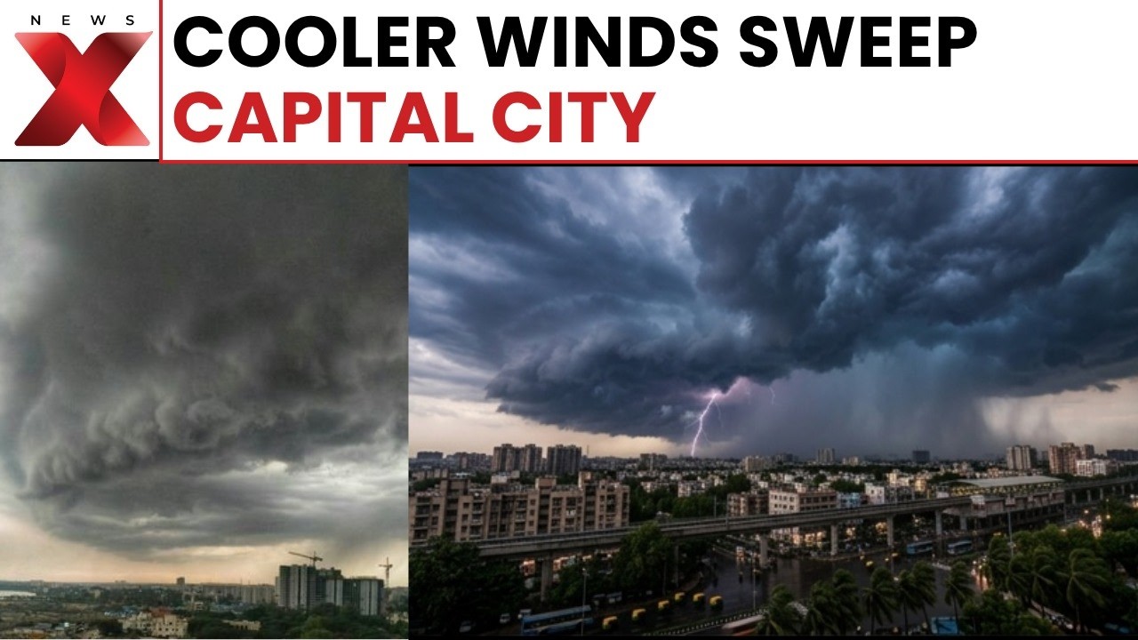 Delhi Weather Latest Visuals: Sudden Rain & Cool Winds Bring Major Relief From Scorching Heat