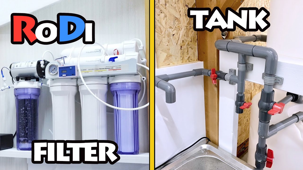 【築30年ガレージDIY】RO/DI浄水器の設置と貯水タンクの塩ビ配管をする｜サンゴと人工ライブロックの養殖場作り #8