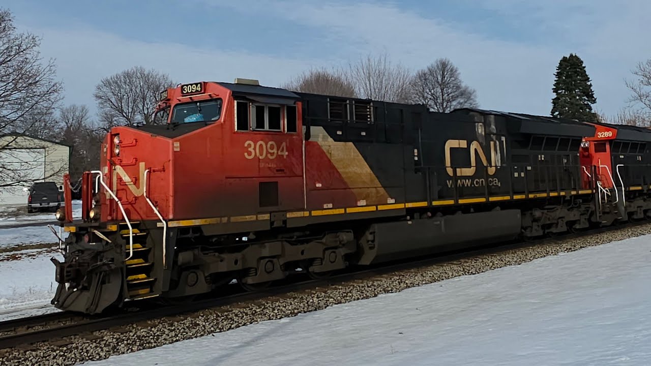 Canadian national westbound G875 3094+3289 Bancroft Michigan February 10 2026 