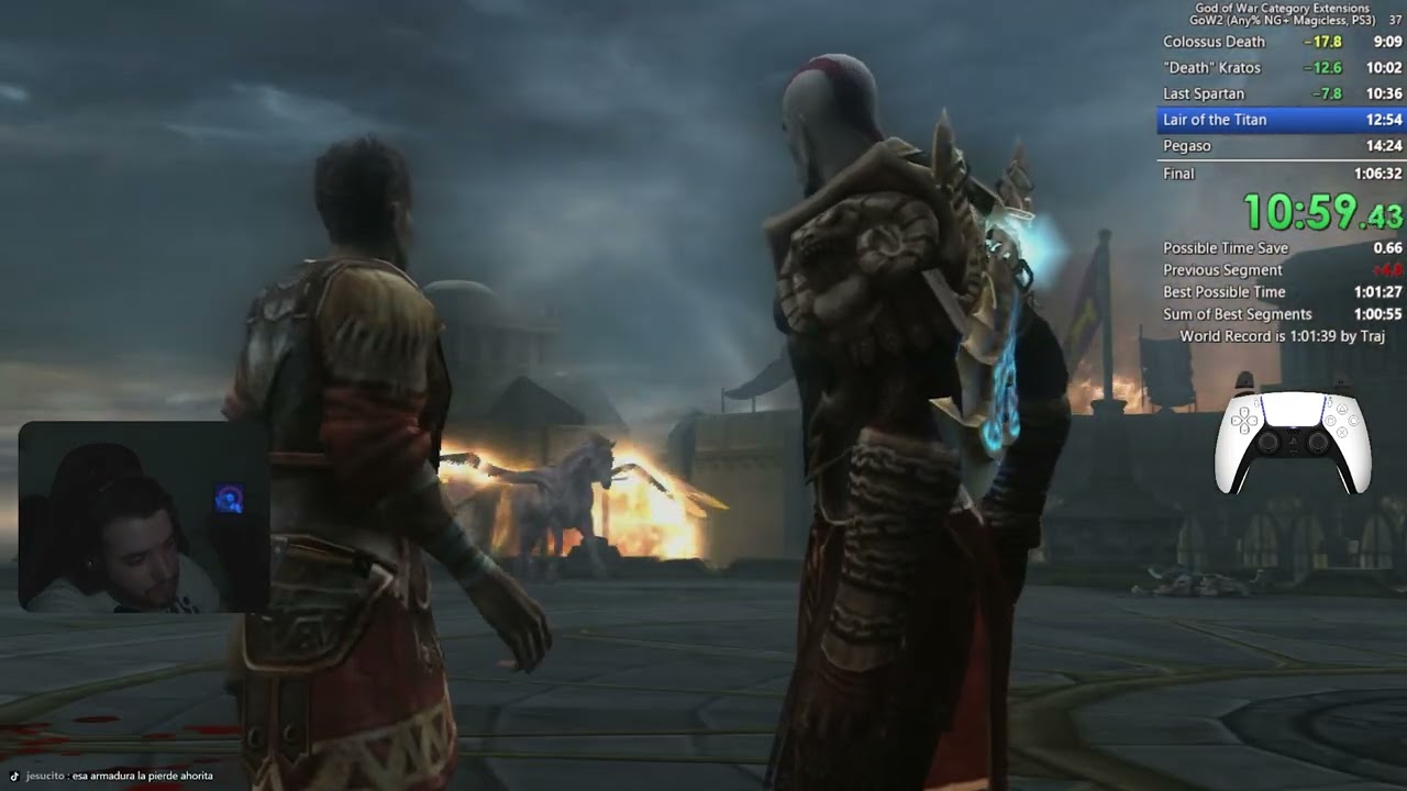 GOD OF WAR 2 ANY%NG+ MAGICLESS (1:03:24) SPEEDRUN
