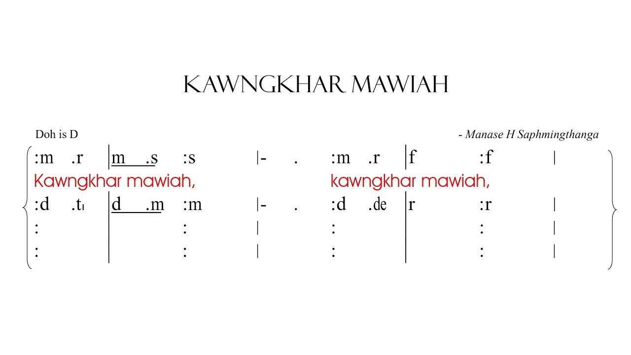 KAWNGKHAR MAWIAH (SATB) Tonic Solfa Lyric Video