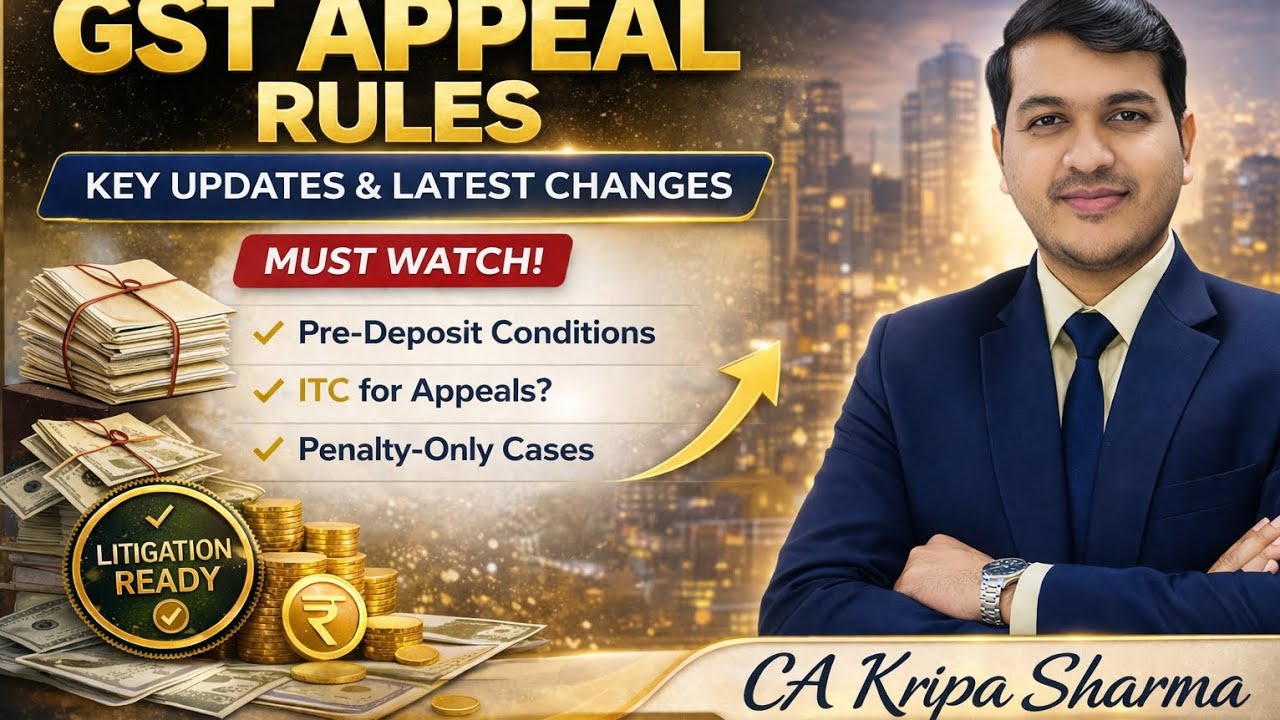 GST Appeal Rules 2026 🔥 | Pre-Deposit Conditions | By CA Kripa Sharma | Sec. 107(6) CGST Act, 2017.