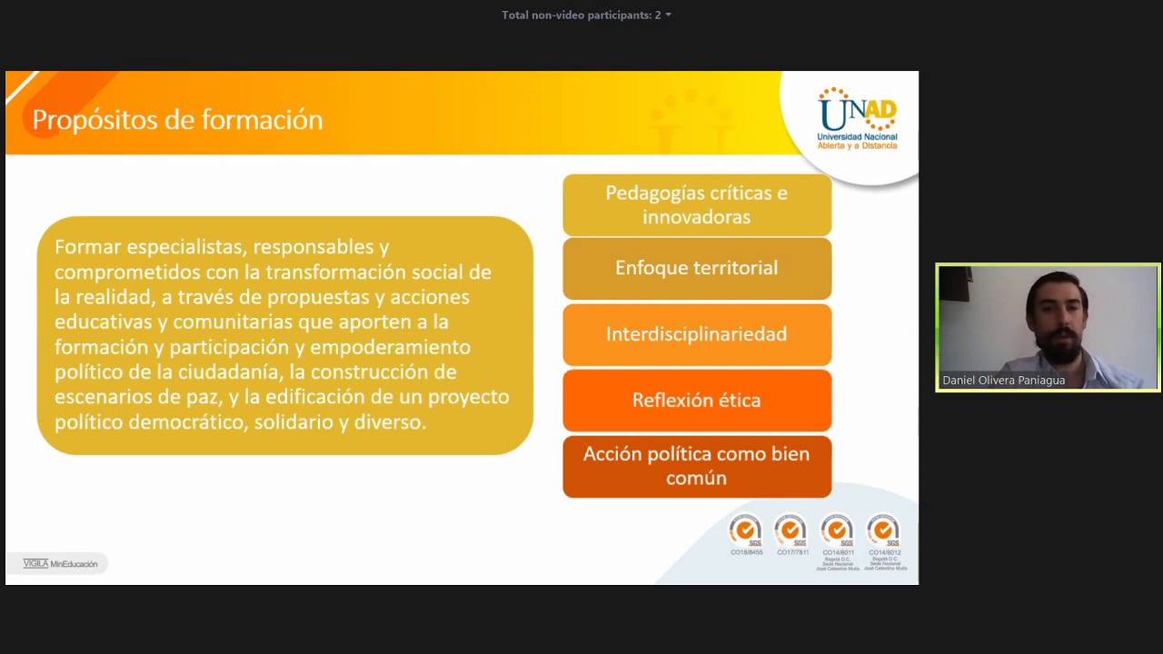 Estudiar Especialización en Educación, Cultura y Política - Charla Virtual UNAD