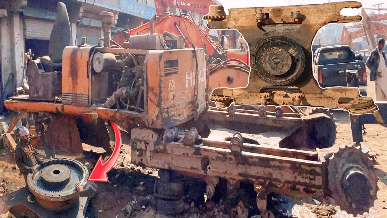 Restoration of Excavator Broken Swing Bearing | Swing Bearing Repair