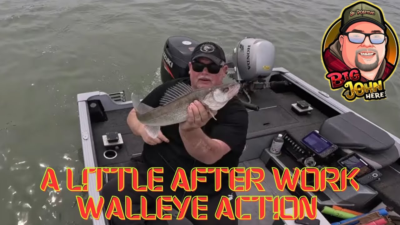 A LITTLE DETROIT RIVER WALLEYE ACTION AFTER WORK
