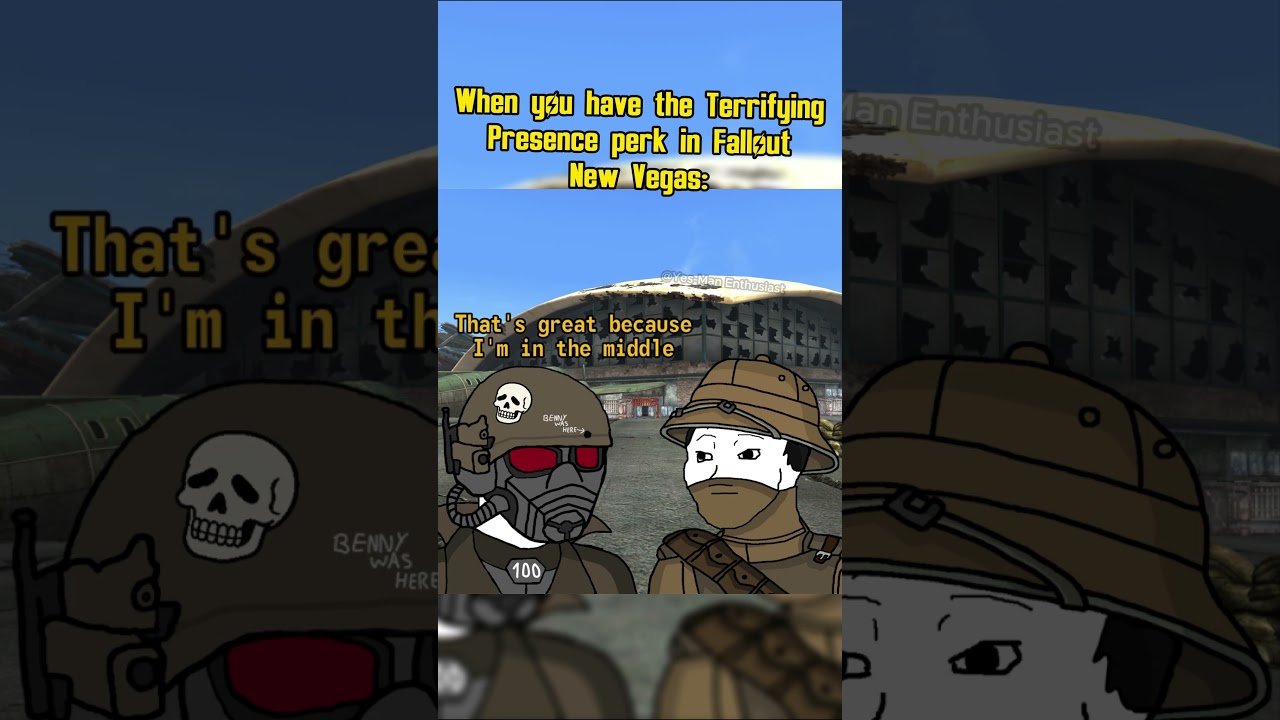 When you have the Terrifying Presence perk in fallout new vegas: #fallout #memes #shorts