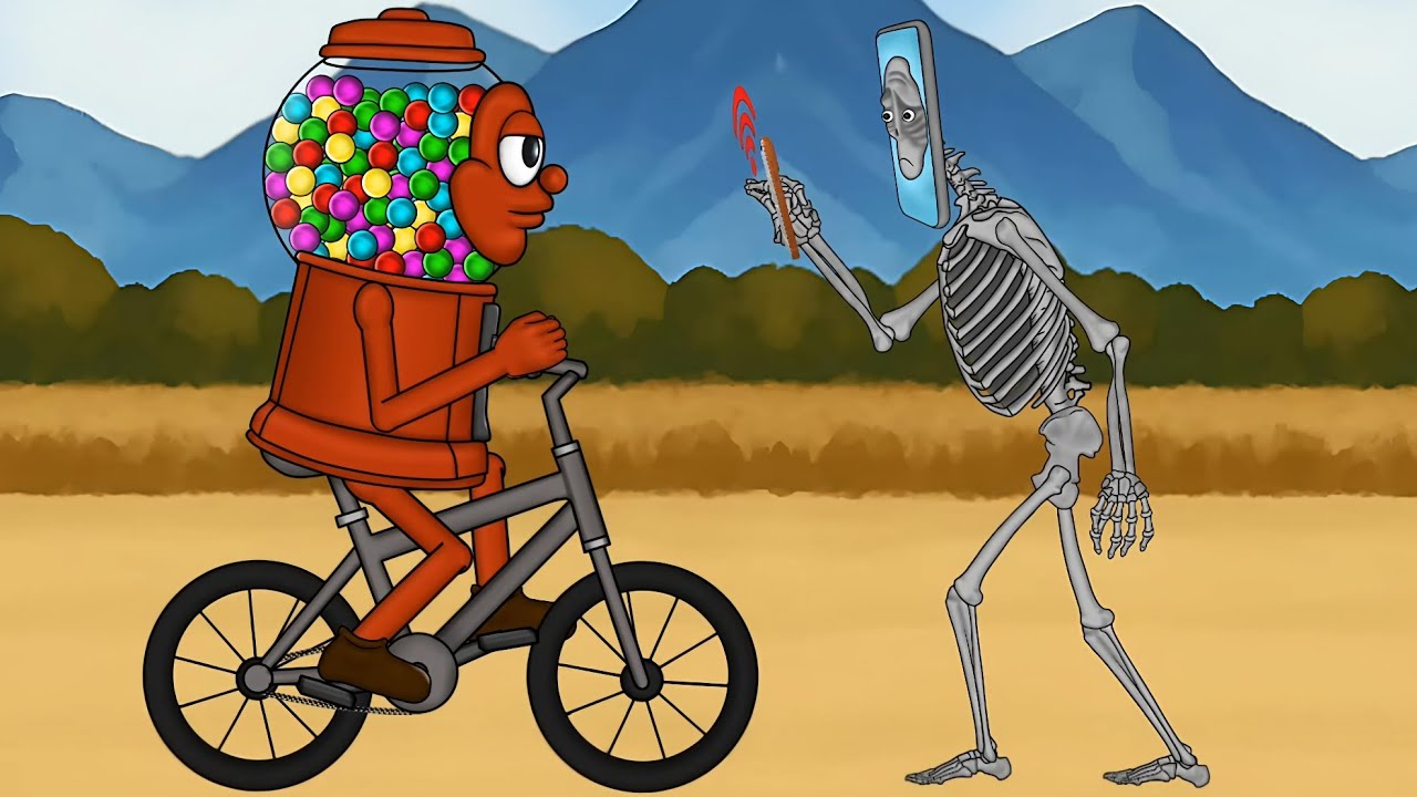 POT HOTSPOT VS CHICLETEIRA BICICLETA ANIMATION BRAINROT
