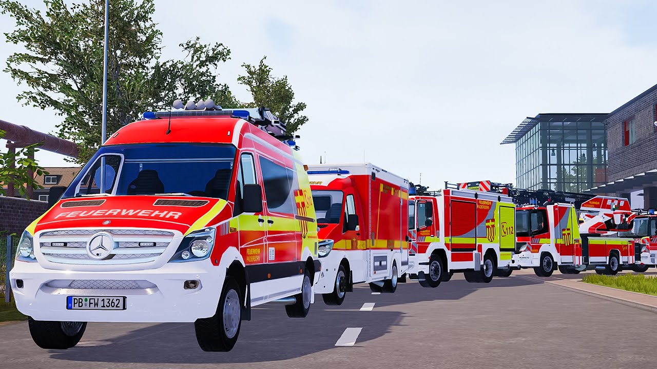Emergency Call 112 – Paderborn All Firefighters & Ambulance Units on Duty! 🚒🚑 4K Ultra Simulation