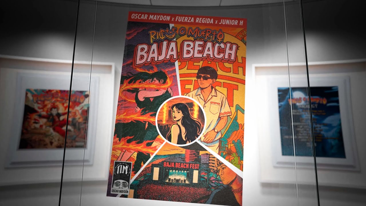 Oscar Maydon x Junior H x Fuerza Regida - Baja Beach [Lyric Video]