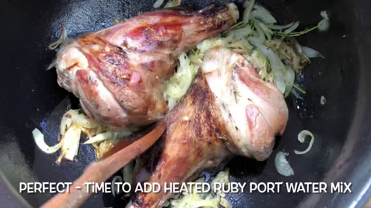 Whole Lamb Shanks In Port Fortified Wine Potjie - Wood Fired