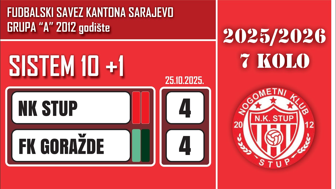 25.10.2025. NK Stup 4:4 FK Goražde