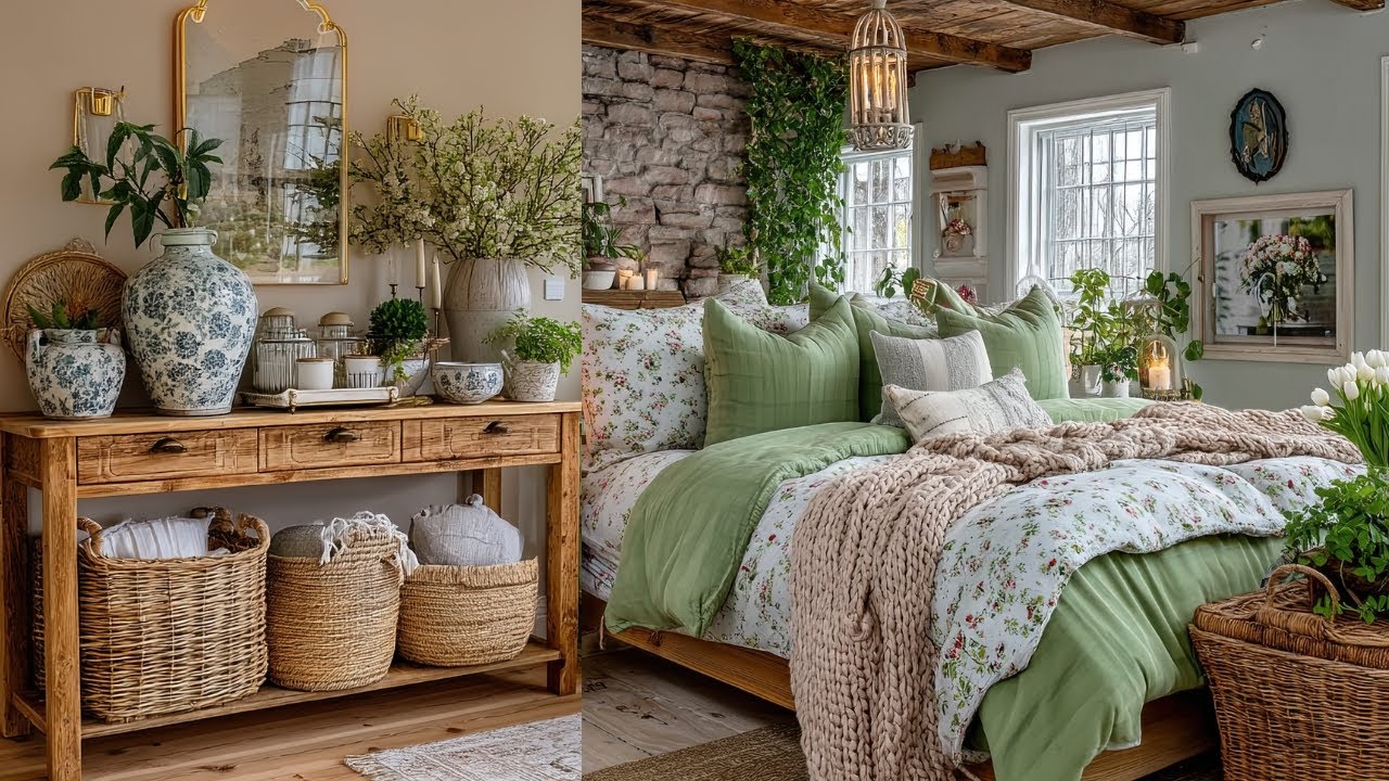 Charming and Beautiful Rustic Romance in Green | DIY Farmhouse Cottage Transformation