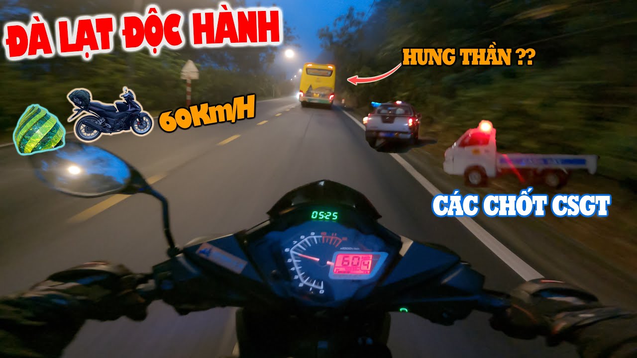 Tour Độc Hành Đà Lạt - Phượt Xuyên Đêm Đường QL20 Đi Đà Lạt - Đèo Mimosa | Tích Travel #163