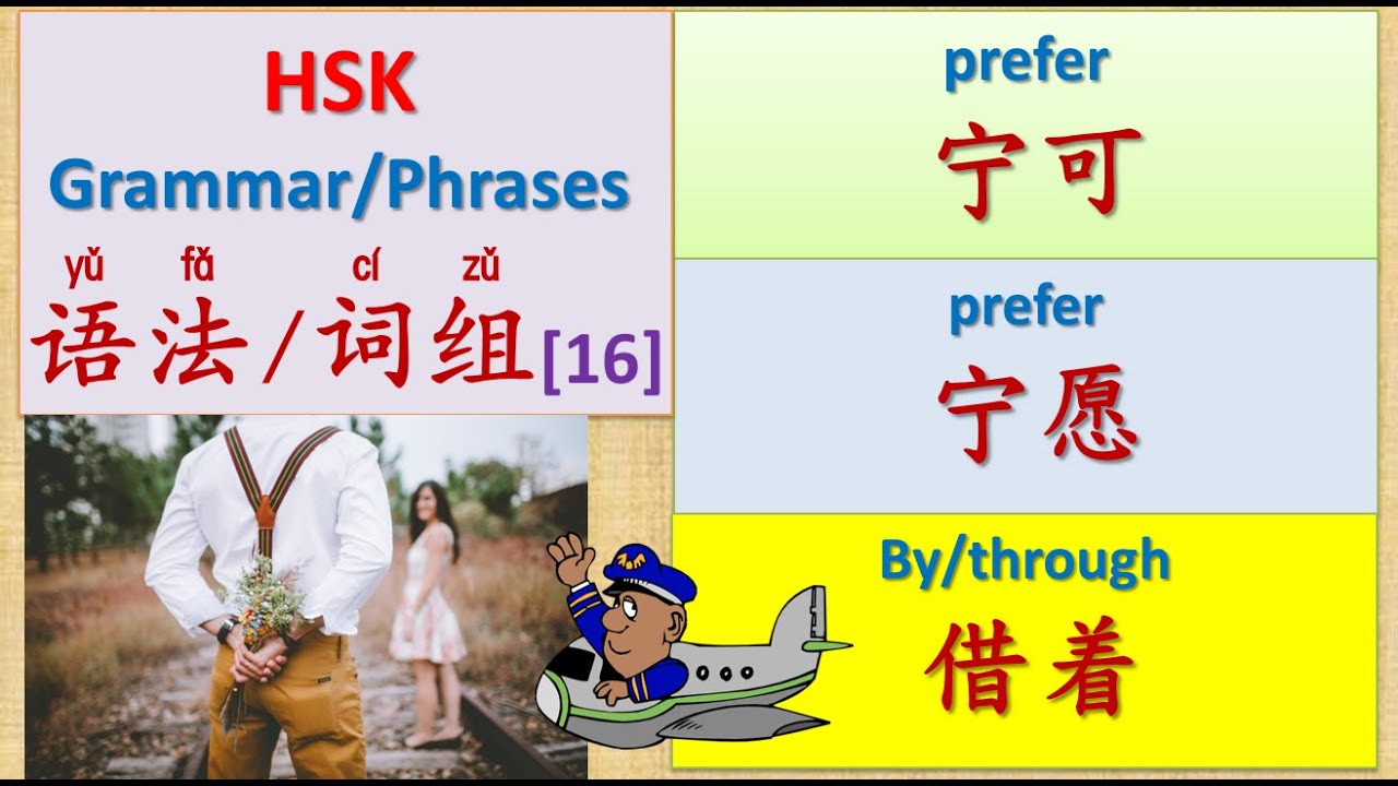 HSK Chinese Grammar & Phrases [16]：宁可/宁愿 ...也不要、借着 … (来)  | HSK中文语法与词组 | Join My Daily Live