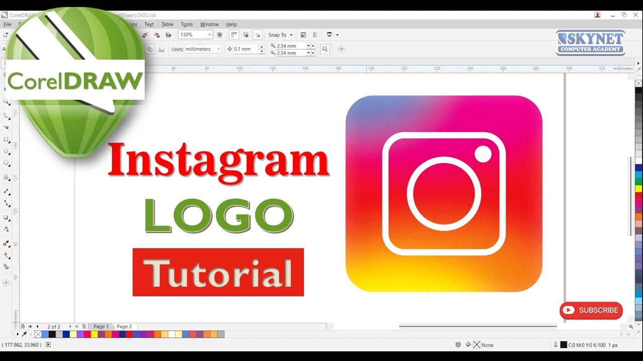 Instagram Logo Design in CorelDRAW X7 | Gradient Icon Step-by-Step Tutorial 
