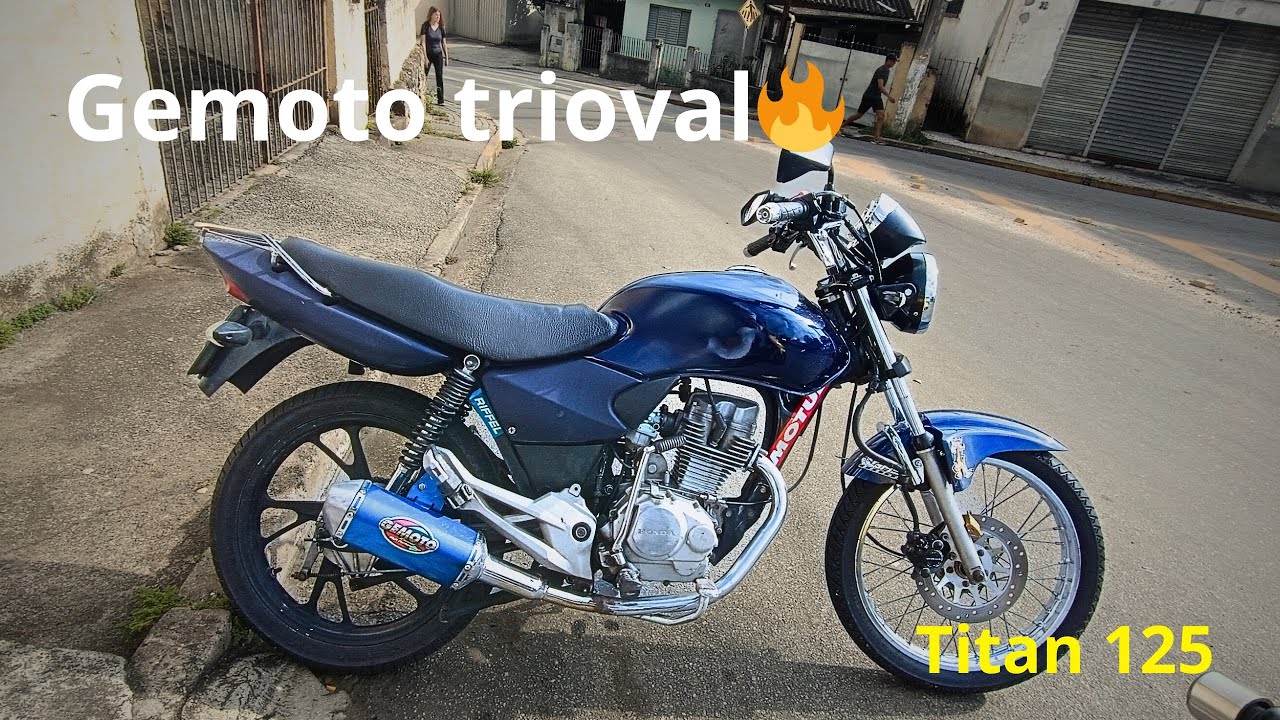 Escapamento gemoto trioval na cg Titan 125 vareta