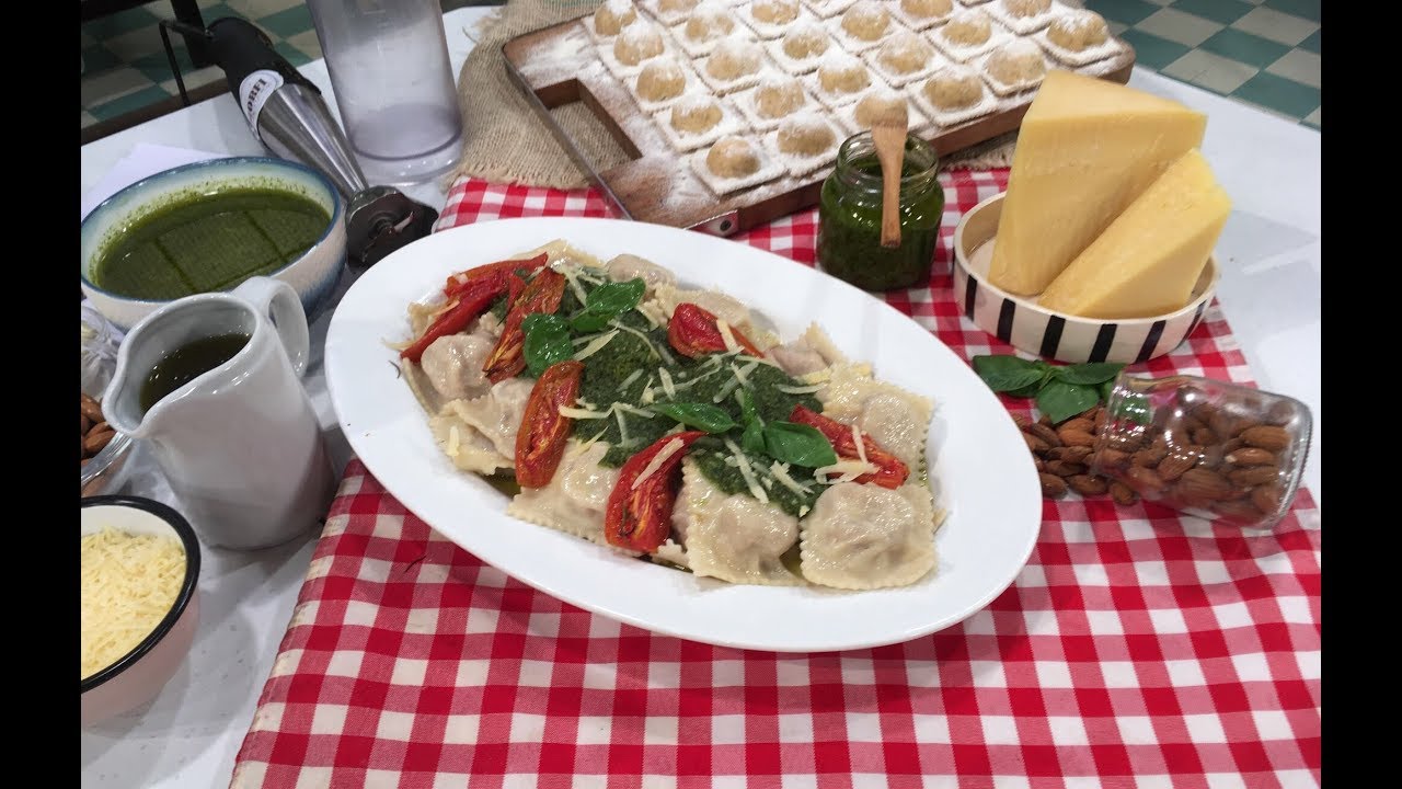Ravioles de ricota y nuez con pesto - Morfi