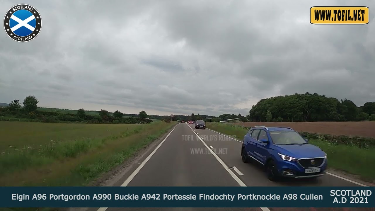 Elgin A96 Portgordon A990 Buckie A942 Portessie Findochty Portknockie A98 Cullen SCOTLAND 2021