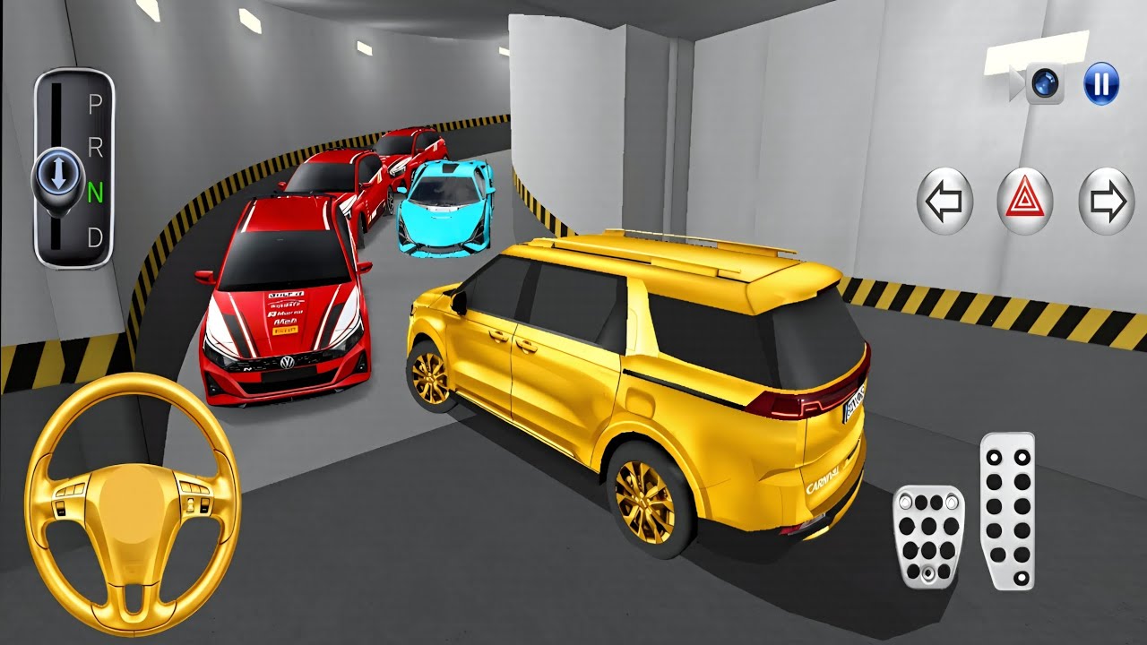 New Golden Carnival car Stuck in Parking Garage 3D Driving Class - Car Game - 3D Driving Class Game
