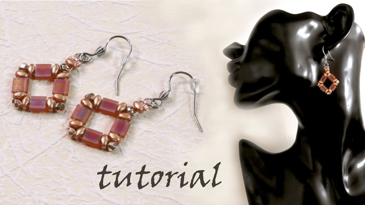 Myiuki Tila & Matubo Miniduo Bead Earrings | Bead tutorial