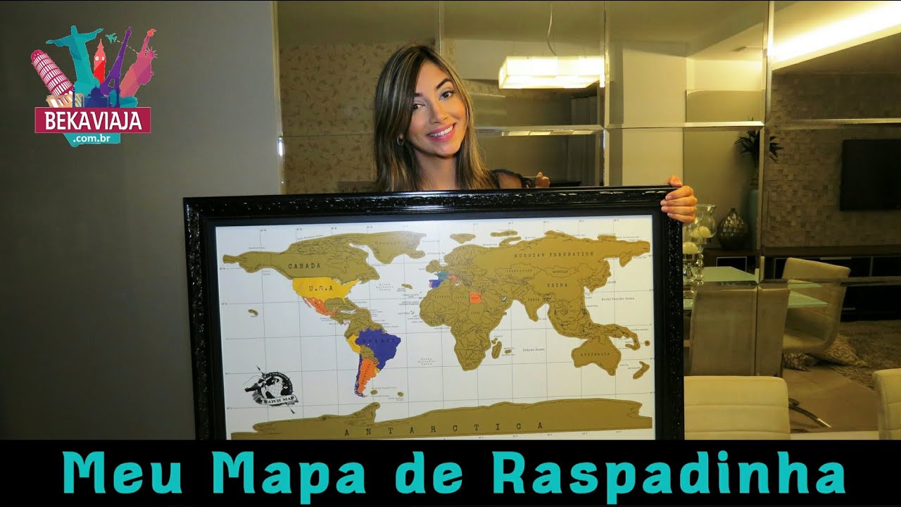 Mapa Mundi de Raspadinha + bate papo sobre viagens