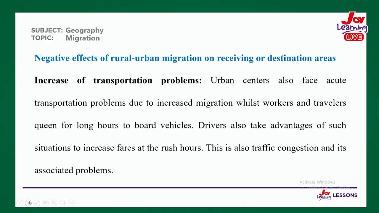 SHS Revision - Geography - Migration (28- 09 - 22)
