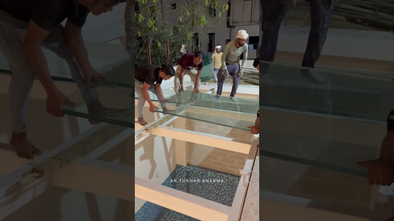 27mmthick toughened laminated glass floor slabs! Here&rsquo;s how to install them seamlessly #glass #slab