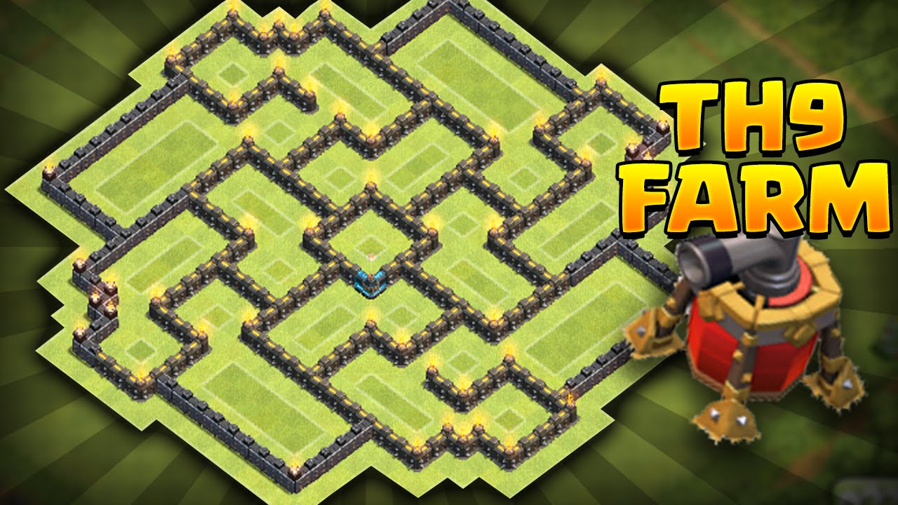 Clash of Clans - NEW Update TH9 Farming BASE!! CoC Best Town hall 9 Farming BASE!! *MUST SEE*