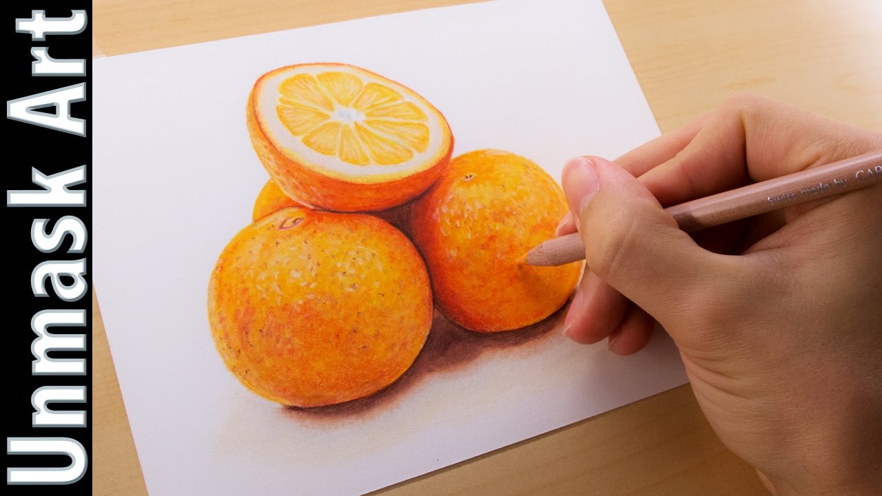 Oranges Still Life | Colored Pencil Drawing Time Lapse