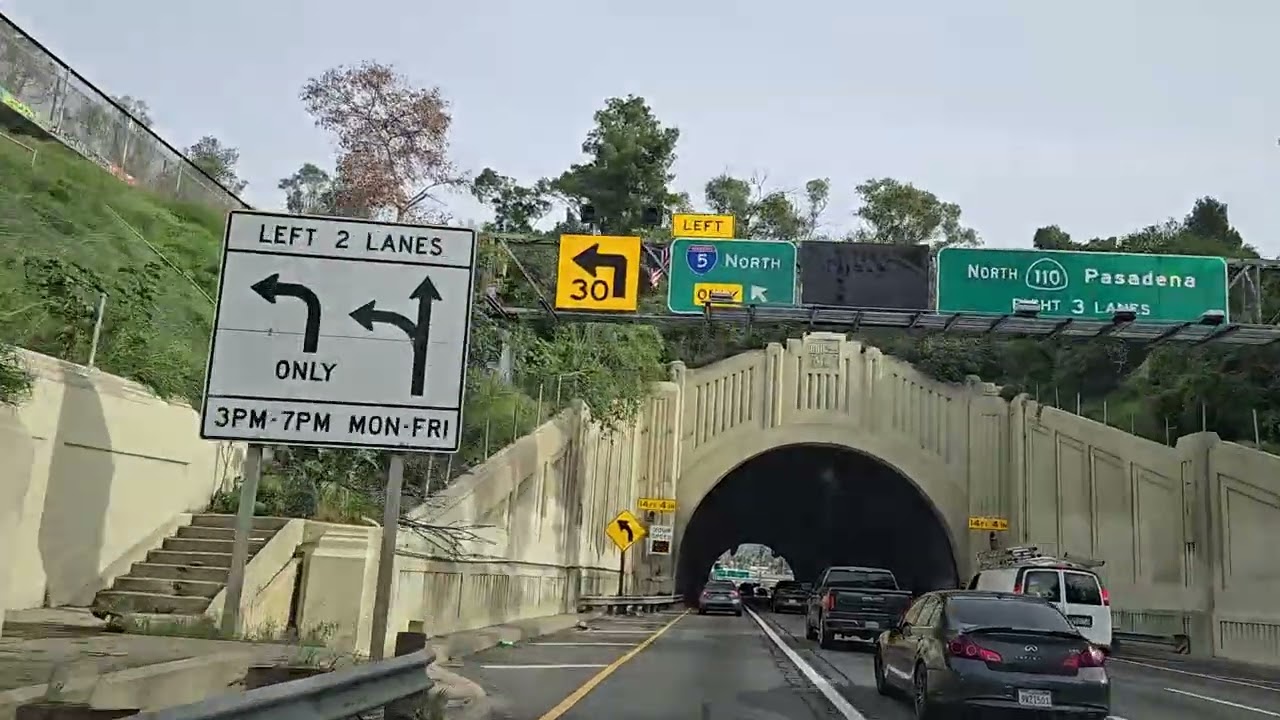 Los angeles freeway drive  |  cloudy day  | 30 minutes relaxing road trip.