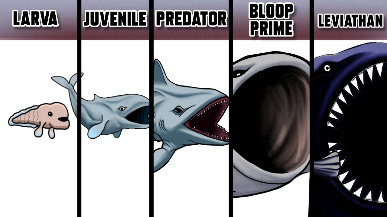 Drawing The Bloop Evolution (5 Phase) | Deep Sea Monster Size Comparison