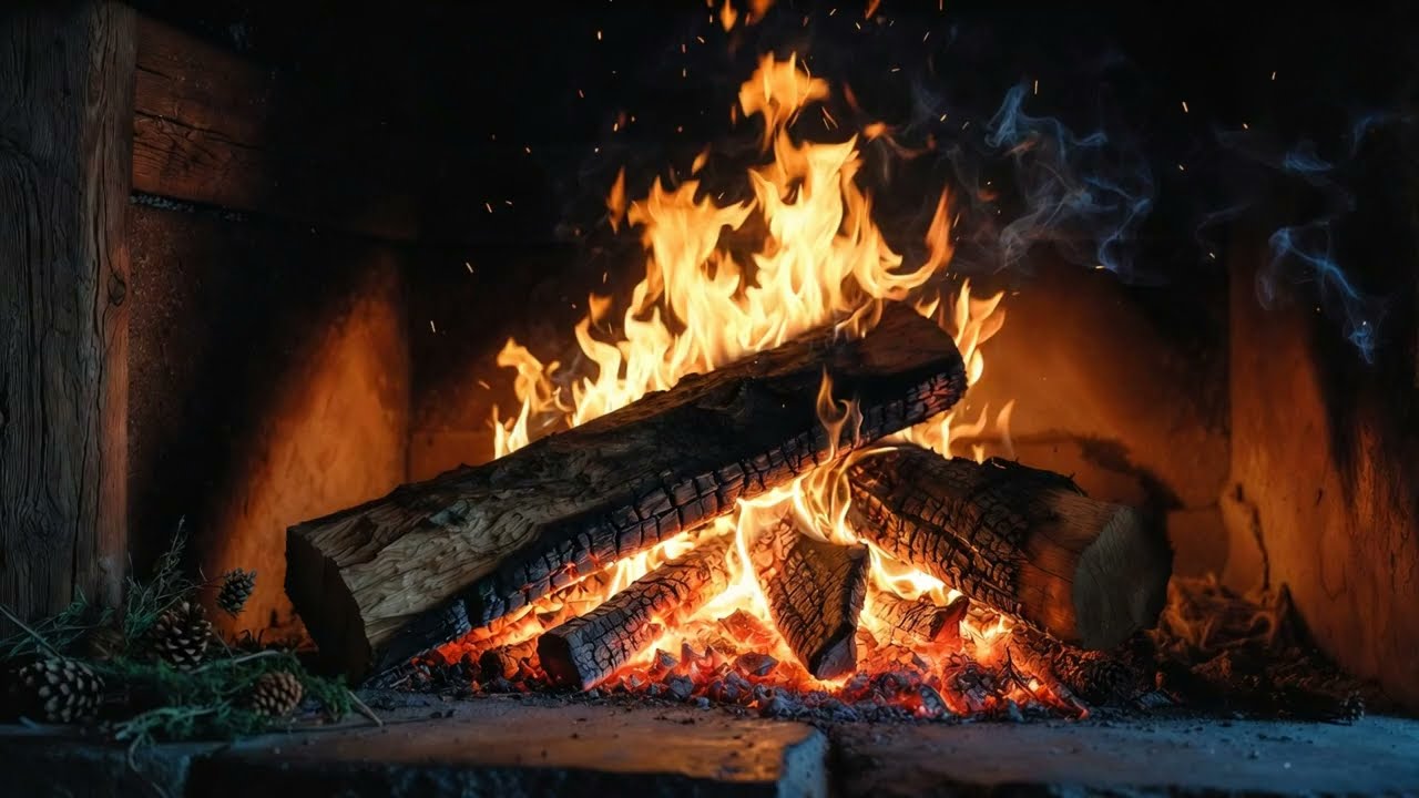 Yule Log Ember Glow: Nordic Celtic Instrumental | Warm Hurdy-Gurdy & Lute