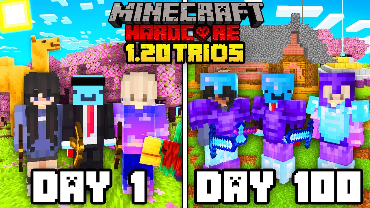 We Survived 100 Days in 1.20 Minecraft Hardcore...