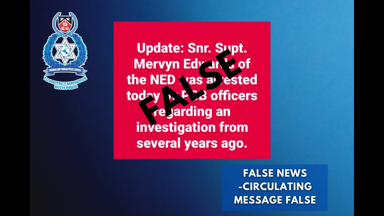 Senior Superintendent Mervyn Edwards Has Not Been Arrested