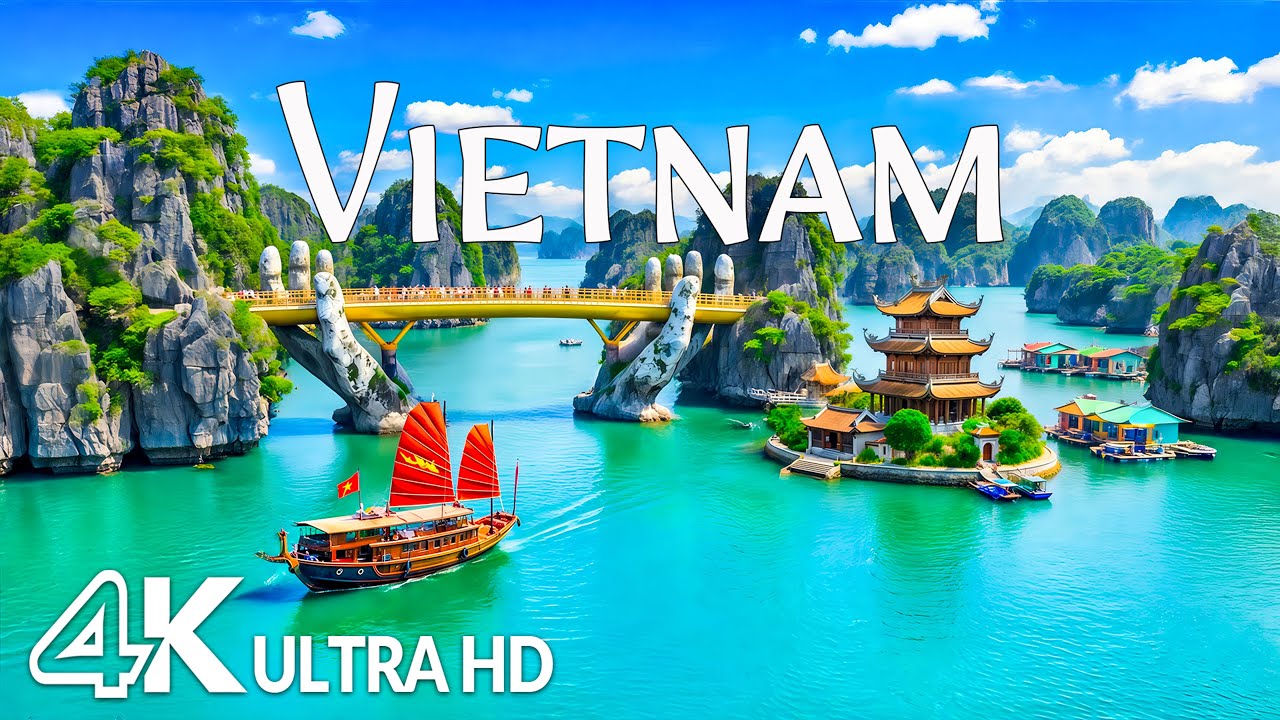 Wonder of Vietnam 4K – Ha Long Bay, Emerald Waters & Tropical Coastal Paradise | Relaxing Music