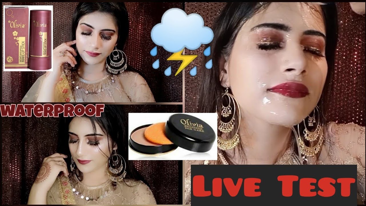 Olivia LIVE TEST |100%waterproof|⛈️ पानी फिसल जाएगा लेकिन मेकअप नहीं निकलेगा || beauty place ||