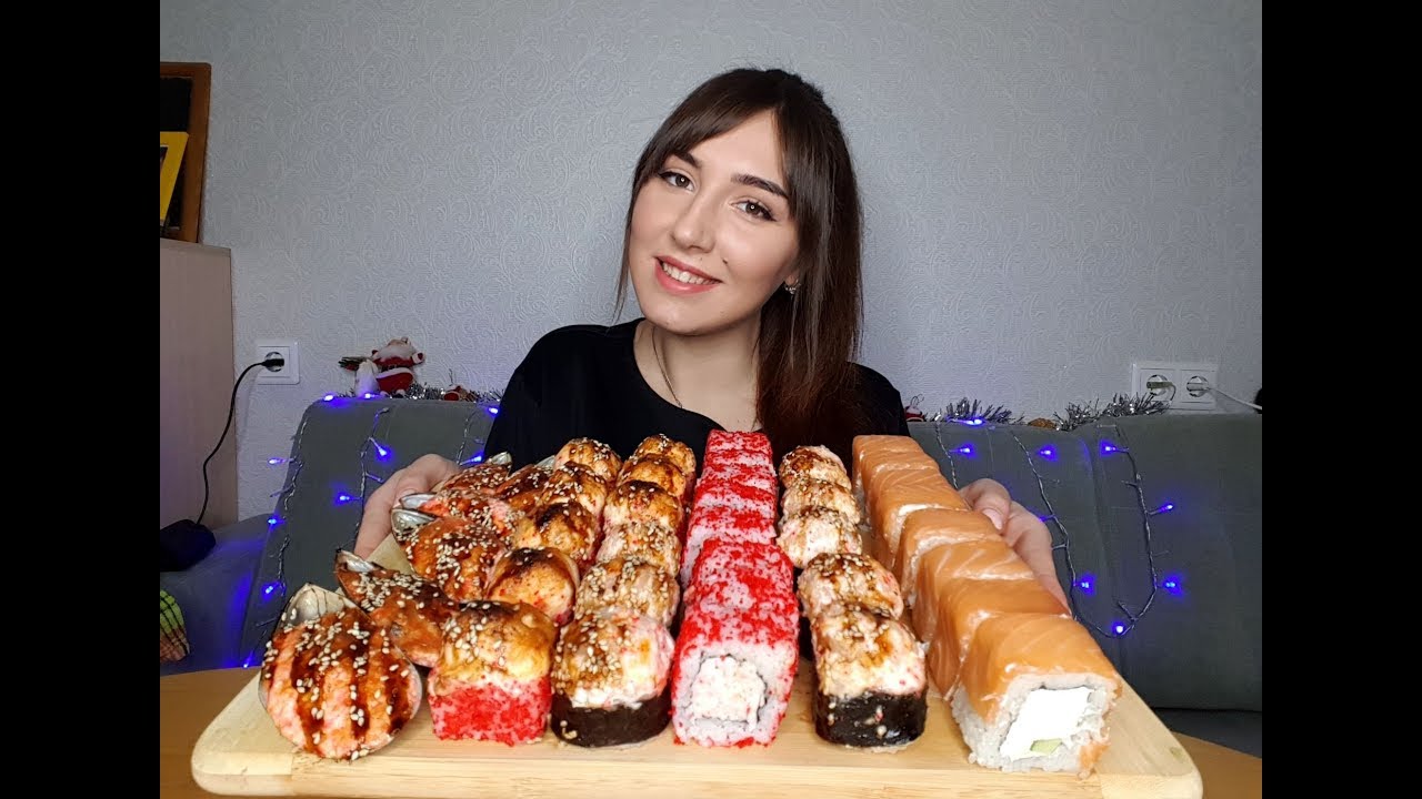 MUKBANG |Суши, роллы, запеченные мидии| Sushi rolls, baked mussels| 스시 롤  |Eating Show| 먹방 |не ASMR