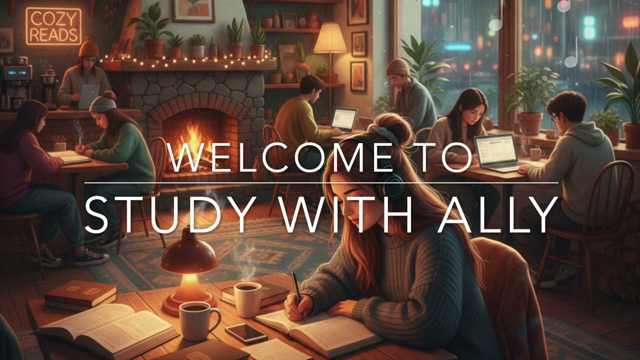 2-HOUR STUDY WITH ME | Pomodoro 50/10, Lofi Music & Rain, Productive Deep Work, Cozy Cafe Ambience