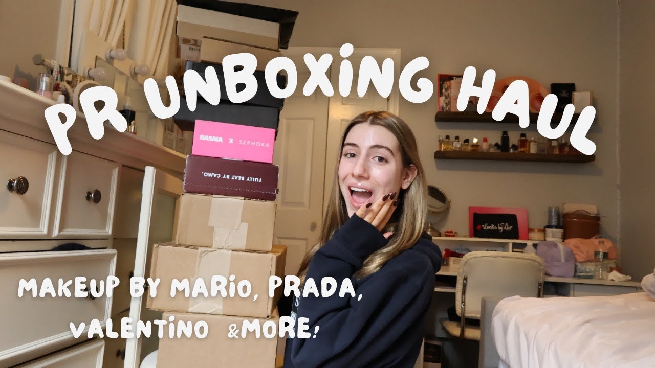 HUGE PR UNBOXING✨Makeup by Mario, Prada, Valentino, Maybelline & more!