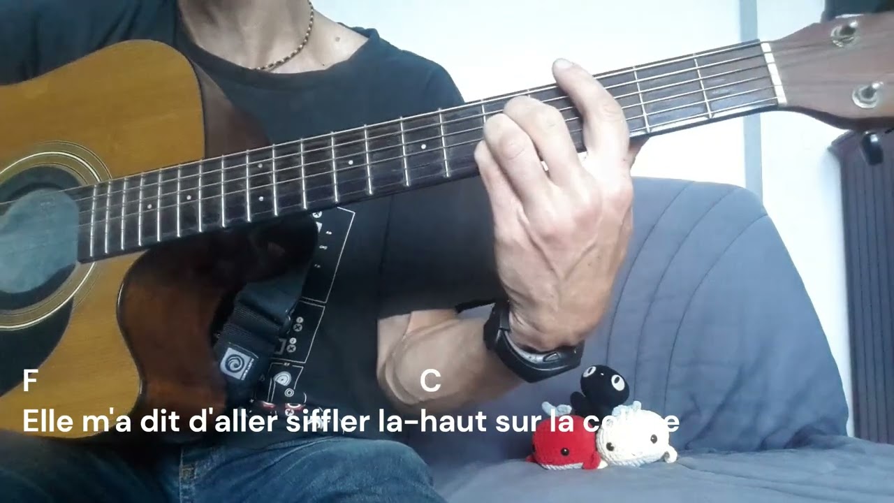 FREDERIFFS - Siffler sur la colline (Joe Dassin) (tuto, cover guitare, accords, paroles)
