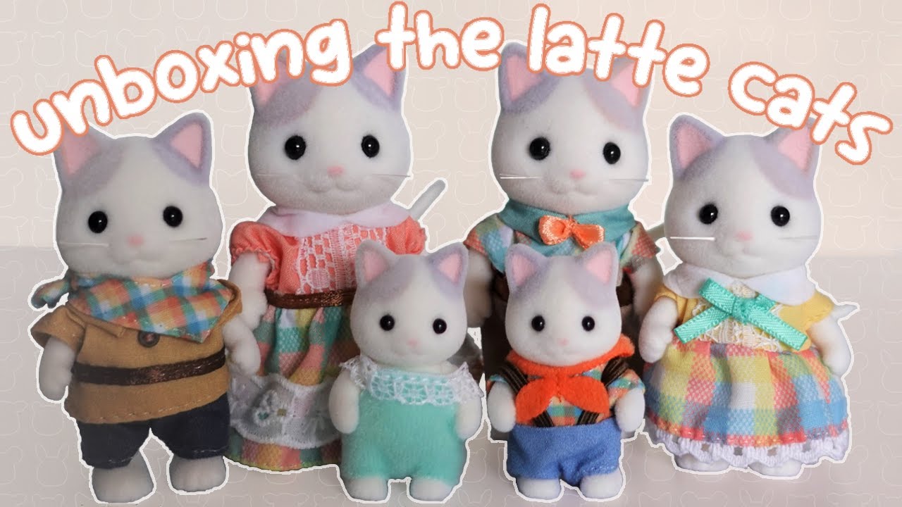 Opening the new Latte cat family & Sibling Exploration set🐱 Sylvanian Families unboxing | ラテネコファミリー