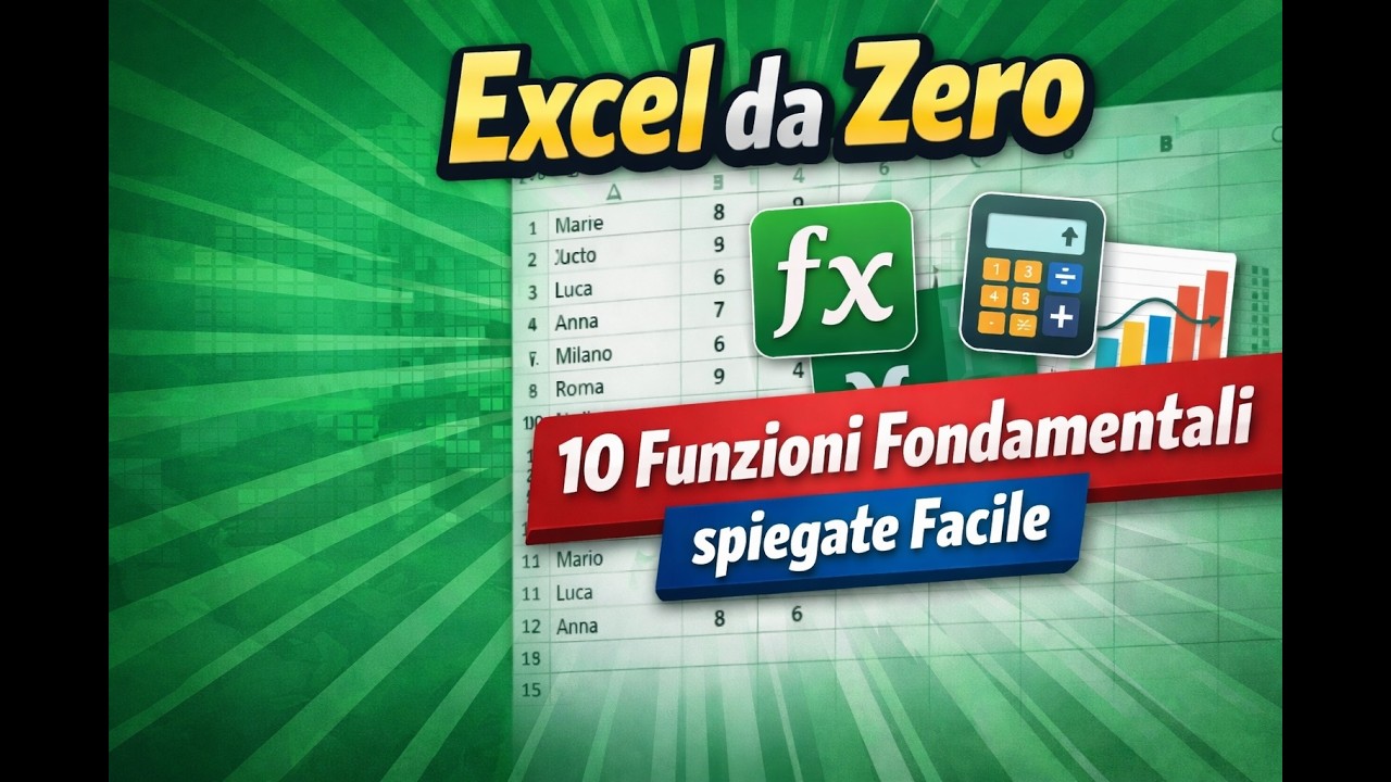 Excel da Zero 10 Funzioni Fondamentali spiegate Facile