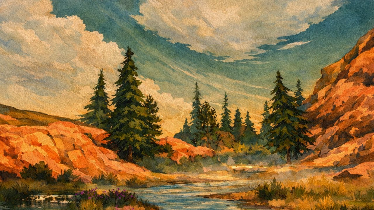 Firewatch Ambience 🌲 Relaxing Running Creek | 1 Hour Nature Sounds for Sleep & Focus