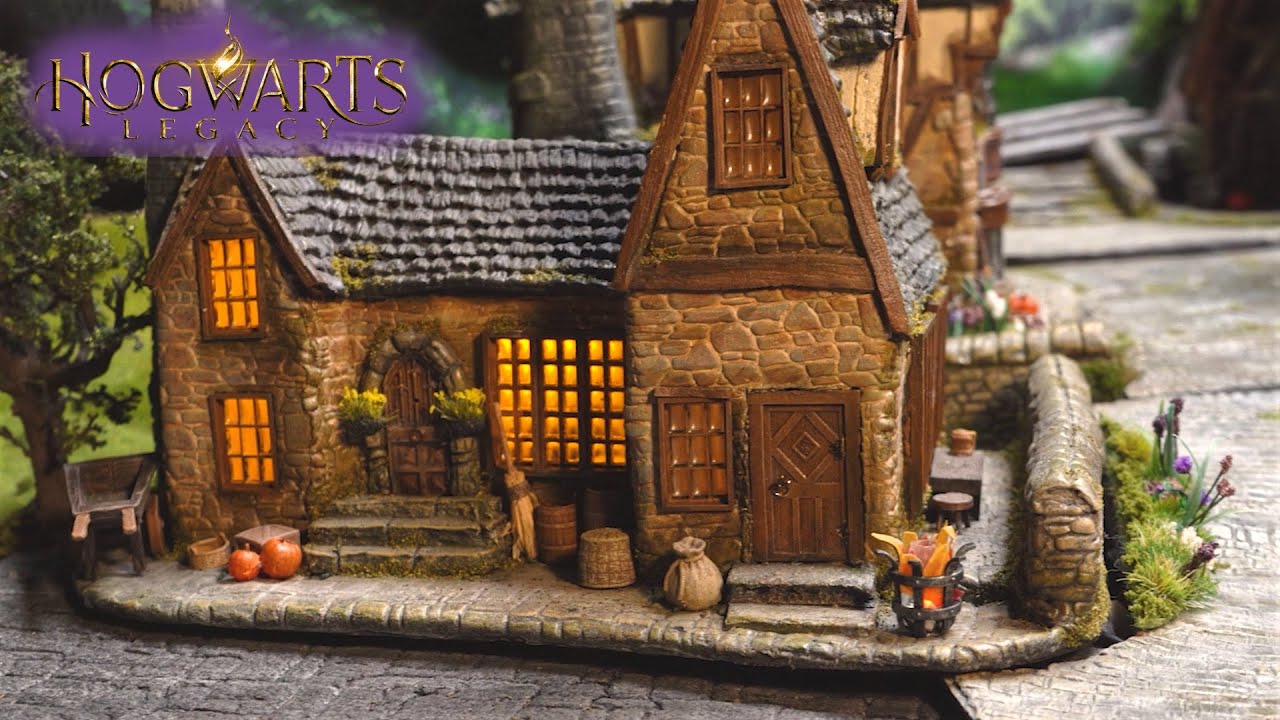 Building a Hogsmeade Cottage a Hogwarts Legacy Diorama