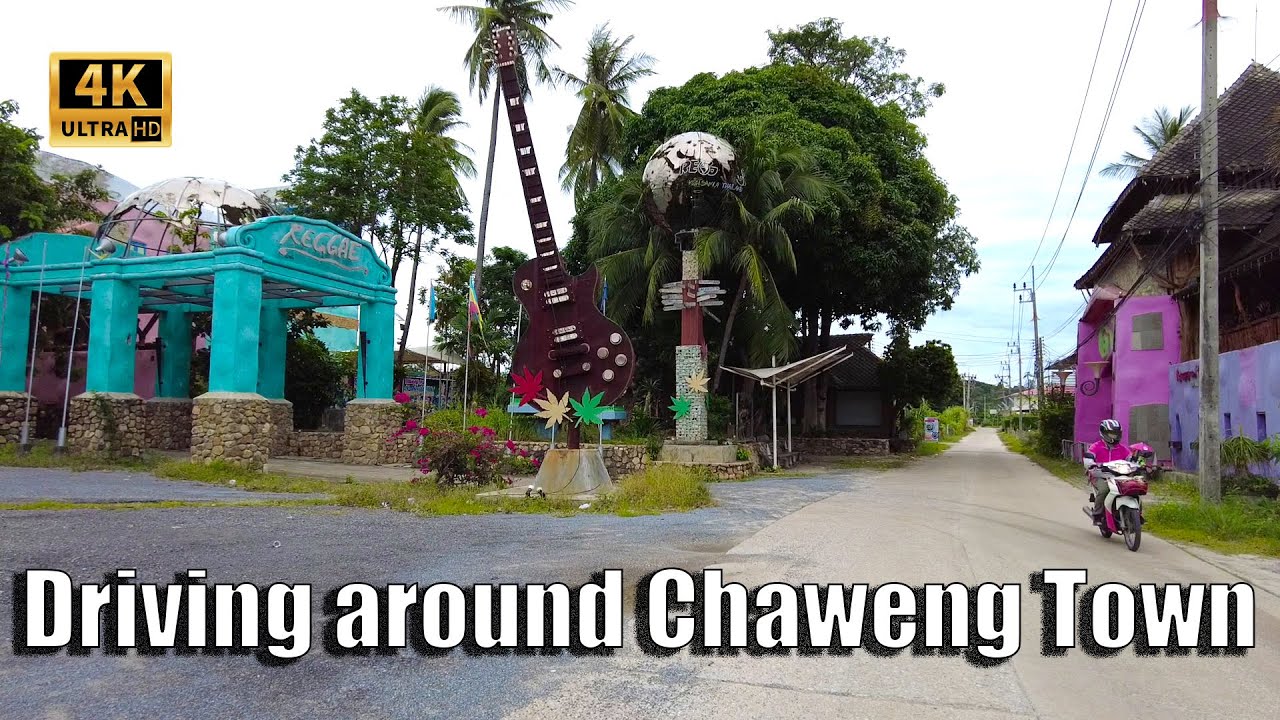 Koh Samui Driving around Chaweng Town - Virtual tour | Reggae Soi - Streets of Thailand 2021