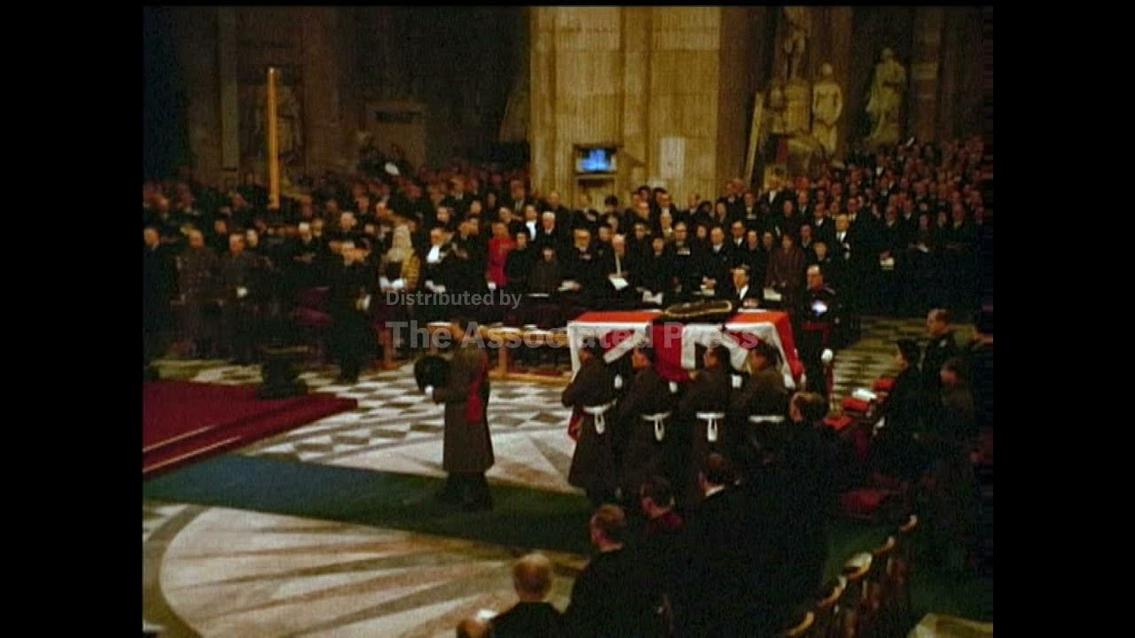 THE STATE FUNERAL OF SIR WINSTON CHURCHILL (NEWS IN COLOUR) - COLOUR IS VERY GOOD