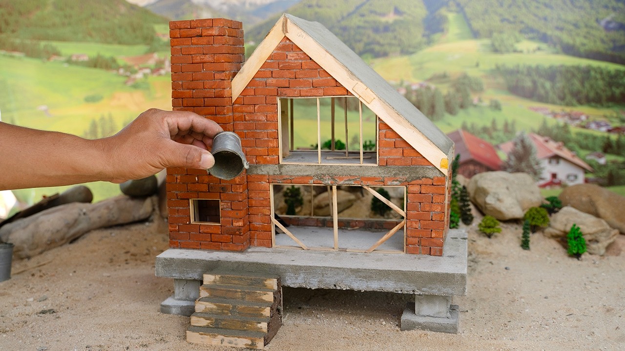 Mini Brick House Build 🧱 | Realistic DIY Miniature House Construction