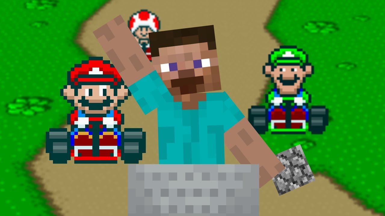 Minecraft Steve VS Super Mario Kart | Mario Animation